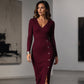 Elegant ribbestrikket bodycon-kjole for kvinner