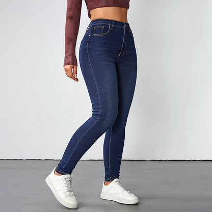 Høytaljende, stretchende skinny-jeans for kvinner