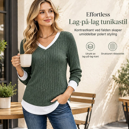 Imitert to-lags strikkegenser, Casual overdel