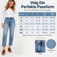 Høytaljede, utsvungne rette jeans for kvinner