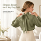 Eleganter skjorte i fransk satin med ståkrage og langermede lanterne ermer for lagpålaging om høsten og vinteren