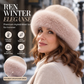 Elegant lue i kunstpels, varm, for kvinner