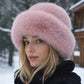 Elegant lue i kunstpels, varm, for kvinner
