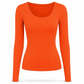 Dames vierkante hals lange mouwen ribgebreid slim passend T-shirt