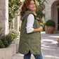 Dames midt-lange, quiltede termiske vest