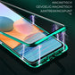 Magnetisk herdet glass dobbeltsidig telefonveske for Samsung