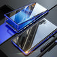 Magnetisk herdet glass dobbeltsidig telefonveske for Samsung